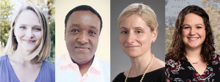 Headshots of Dr. Arianne Means, Dr. John Kinuthia, Dr. Unger, and Dr. Sarah Hicks.