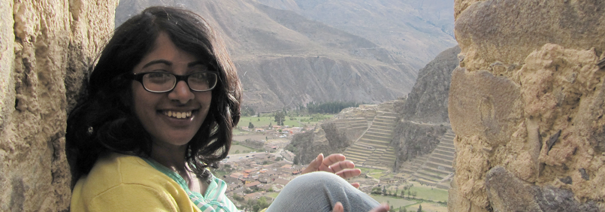 Photo of certificate student at ruins in Peru