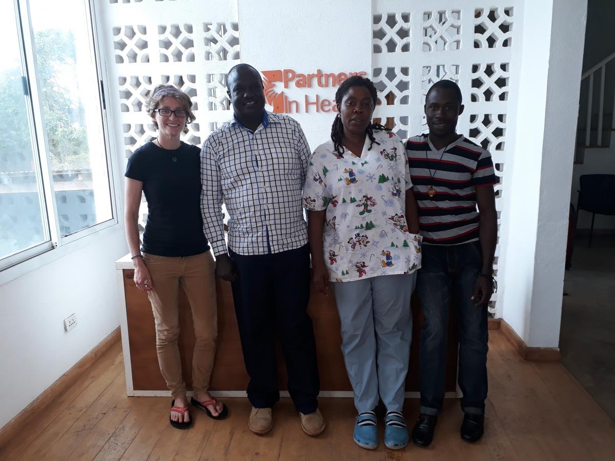 Photo of Katrin with her colleagues at Partners in Health in Liberia