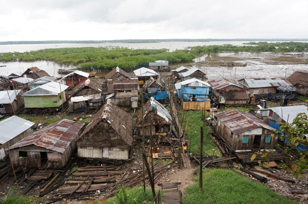 Houses in Claverito, a slum in Peru